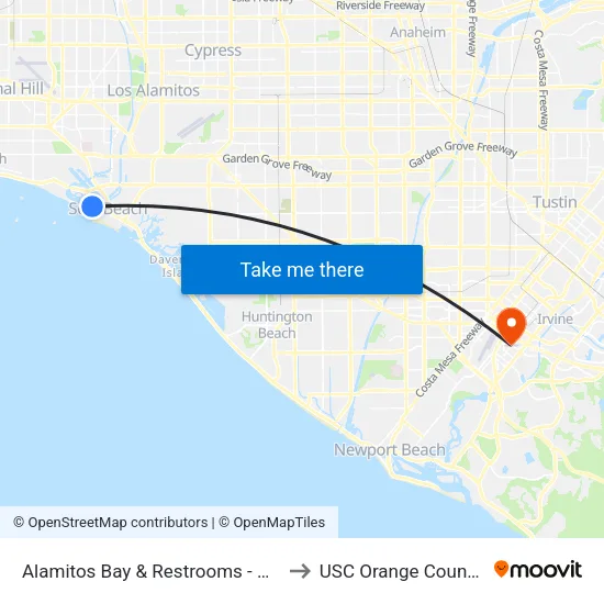 Alamitos Bay & Restrooms - Drop Off Only to USC Orange County Center map