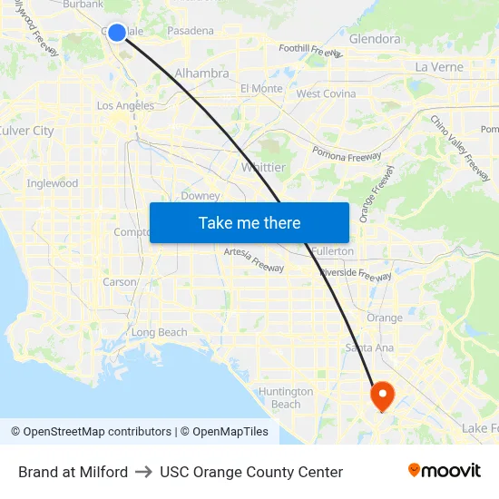Brand at Milford to USC Orange County Center map