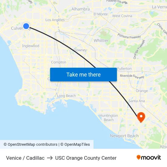 Venice / Cadillac to USC Orange County Center map