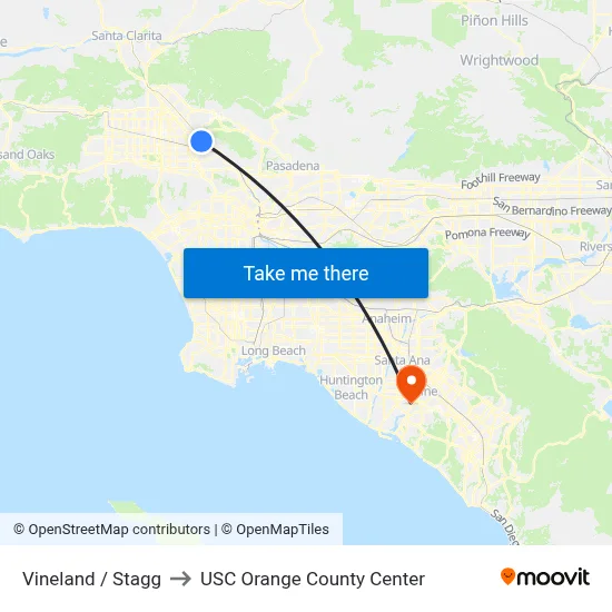 Vineland / Stagg to USC Orange County Center map