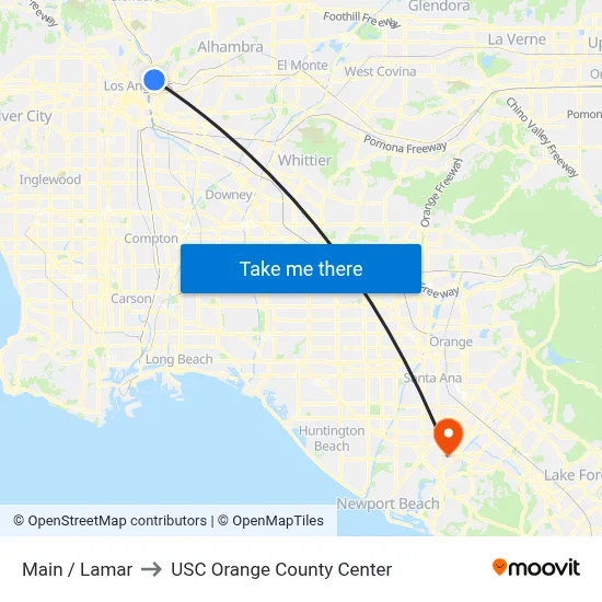Main / Lamar to USC Orange County Center map