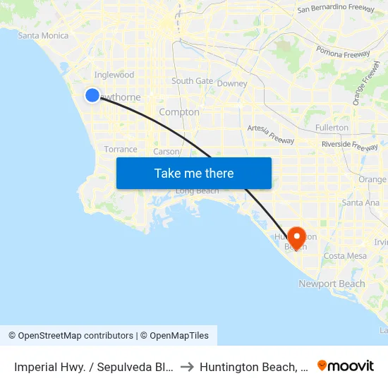 Imperial Hwy. / Sepulveda Blvd. to Huntington Beach, CA map