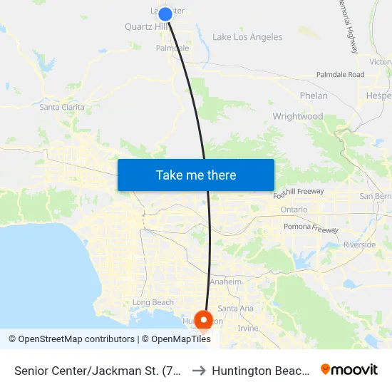 Senior Center/Jackman St. (771438) to Huntington Beach, CA map