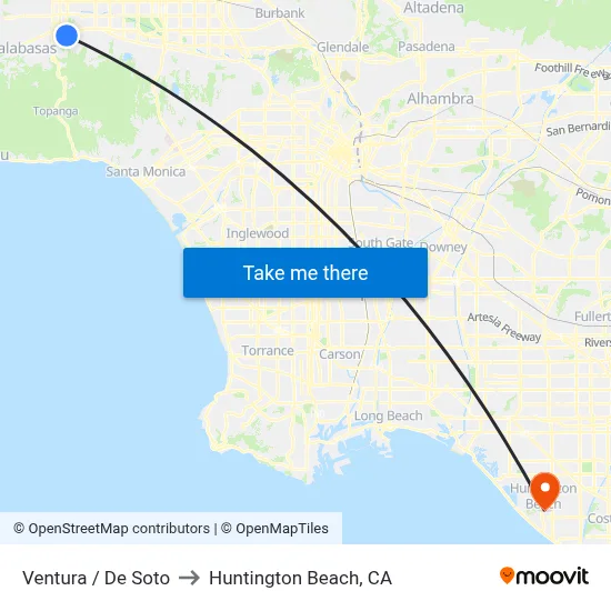 Ventura / De Soto to Huntington Beach, CA map