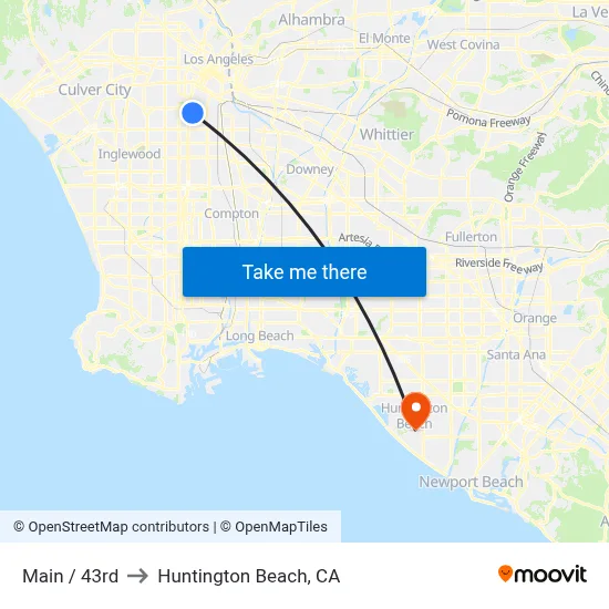 Main / 43rd to Huntington Beach, CA map