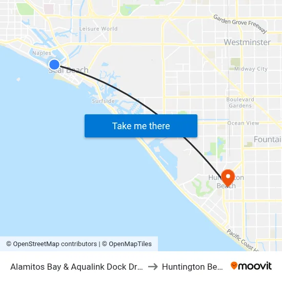 Alamitos Bay & Aqualink Dock Drop - Off Only to Huntington Beach, CA map