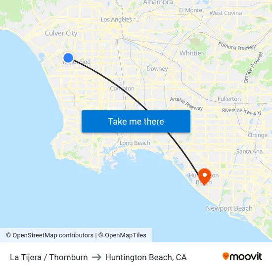 La Tijera / Thornburn to Huntington Beach, CA map