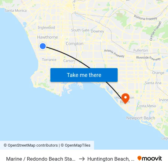 Marine / Redondo Beach Station to Huntington Beach, CA map