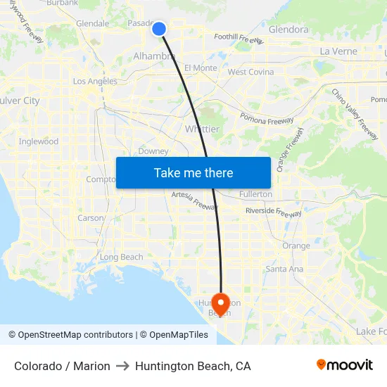 Colorado / Marion to Huntington Beach, CA map