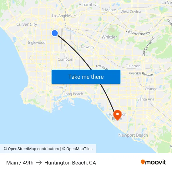 Main / 49th to Huntington Beach, CA map