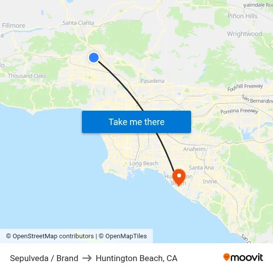 Sepulveda / Brand to Huntington Beach, CA map