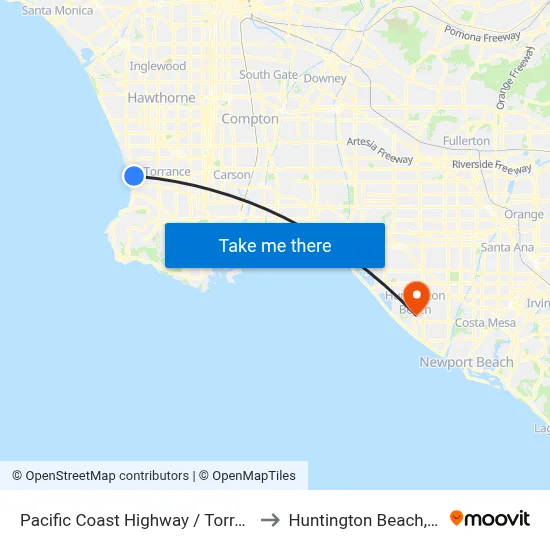 Pacific Coast Highway / Torrance to Huntington Beach, CA map