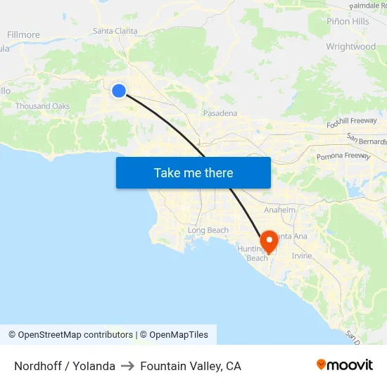 Nordhoff / Yolanda to Fountain Valley, CA map