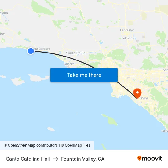 Santa Catalina Hall to Fountain Valley, CA map