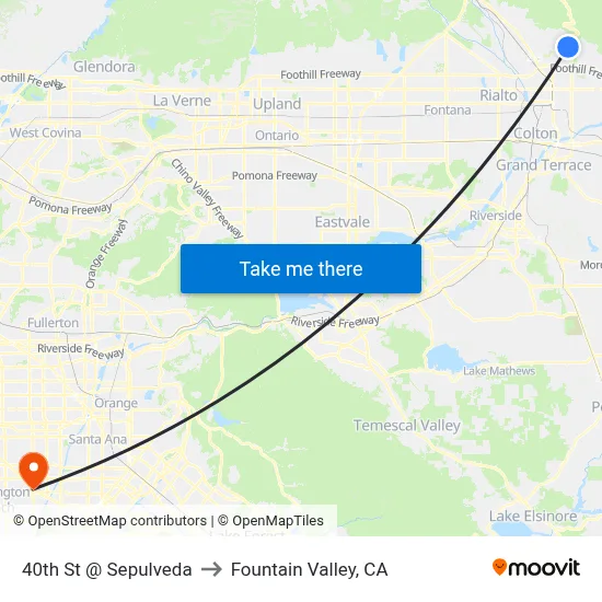 40th St @ Sepulveda to Fountain Valley, CA map