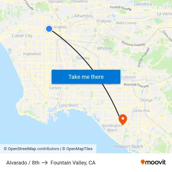 Alvarado / 8th to Fountain Valley, CA map