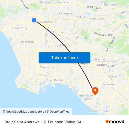 3rd / Saint Andrews to Fountain Valley, CA map