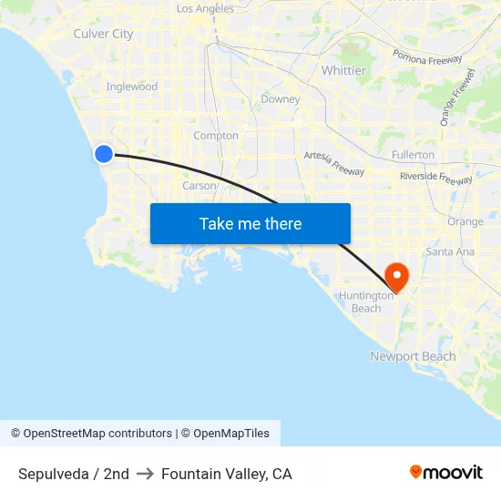 Sepulveda / 2nd to Fountain Valley, CA map