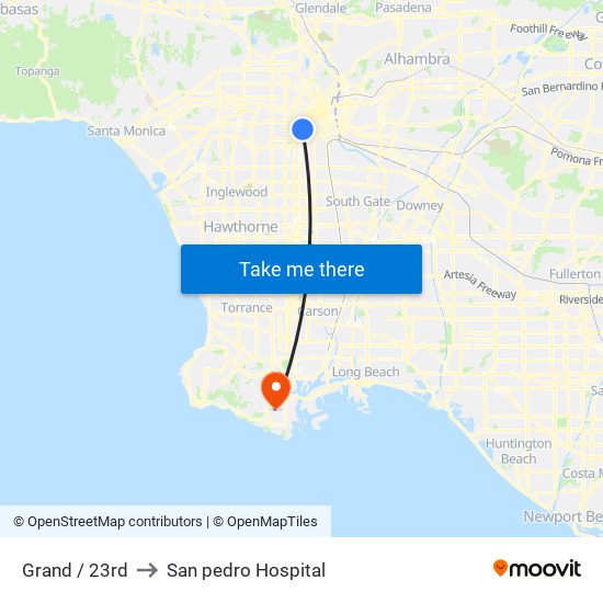 Grand / 23rd to San pedro Hospital map