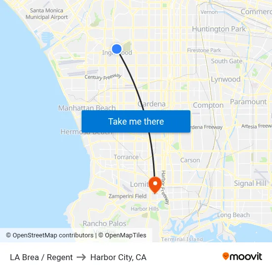 LA Brea / Regent to Harbor City, CA map