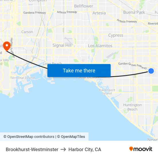 Brookhurst-Westminster to Harbor City, CA map