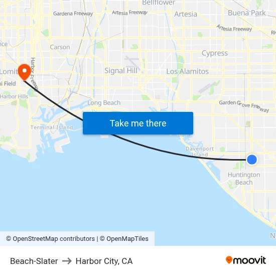 Beach-Slater to Harbor City, CA map