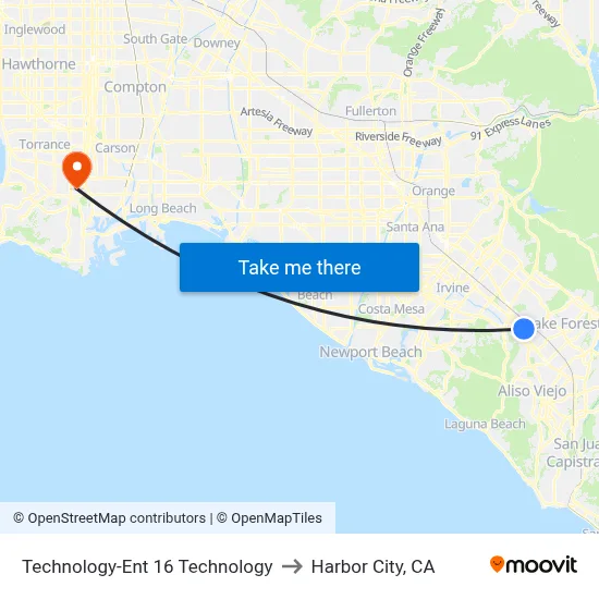 Technology-Ent 16 Technology to Harbor City, CA map