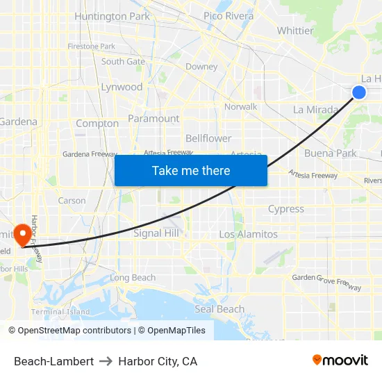 Beach-Lambert to Harbor City, CA map