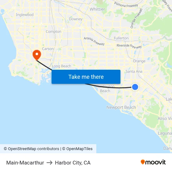 Main-Macarthur to Harbor City, CA map
