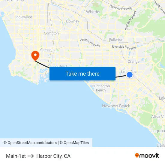 Main-1st to Harbor City, CA map