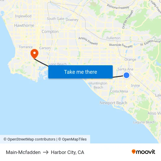 Main-Mcfadden to Harbor City, CA map