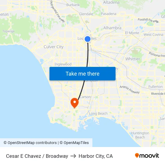Cesar E Chavez / Broadway to Harbor City, CA map
