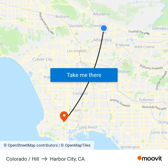 Colorado / Hill to Harbor City, CA map