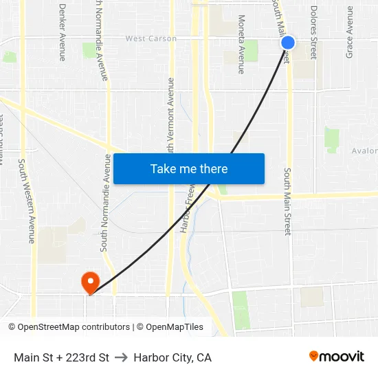 Main St + 223rd St to Harbor City, CA map