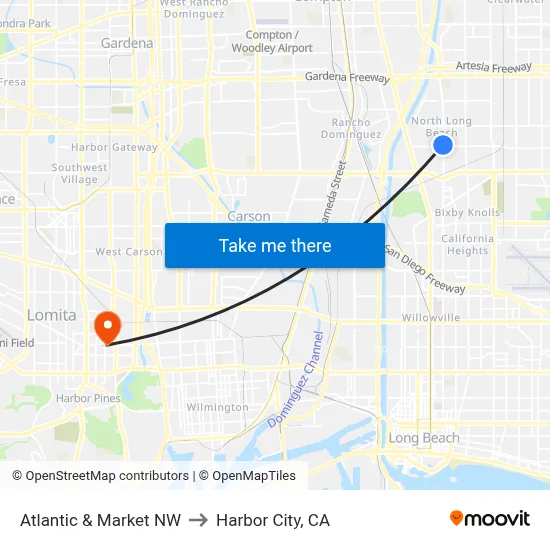 Atlantic & Market NW to Harbor City, CA map