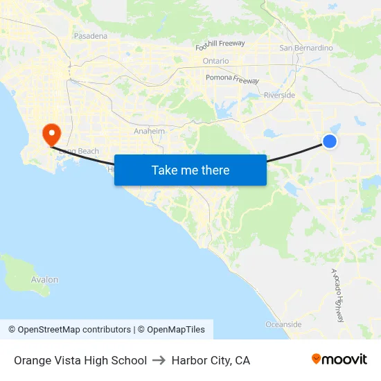 Orange Vista High School to Harbor City, CA map