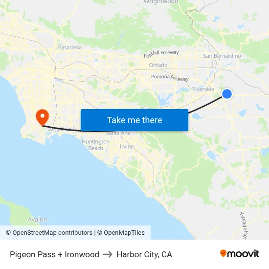 Pigeon Pass + Ironwood to Harbor City, CA map
