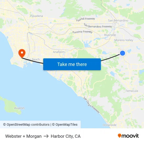 Webster + Morgan to Harbor City, CA map