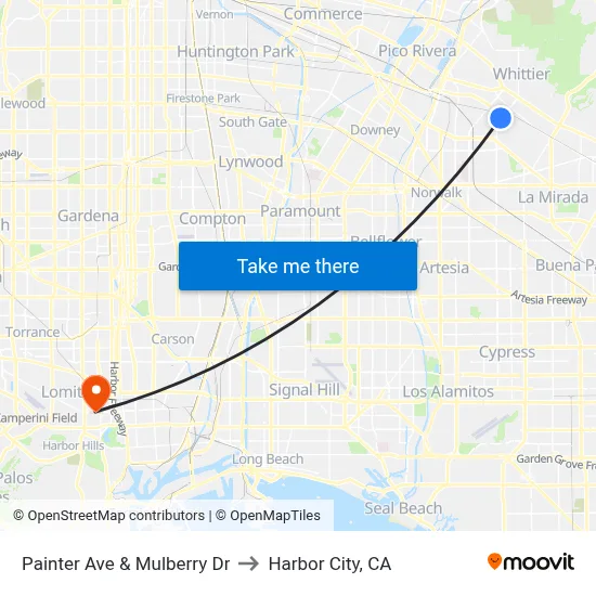 Painter Ave & Mulberry Dr to Harbor City, CA map