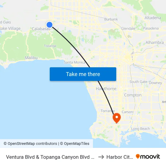 Ventura Blvd & Topanga Canyon Blvd (Westbound) to Harbor City, CA map