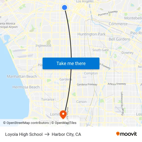 Loyola High School to Harbor City, CA map