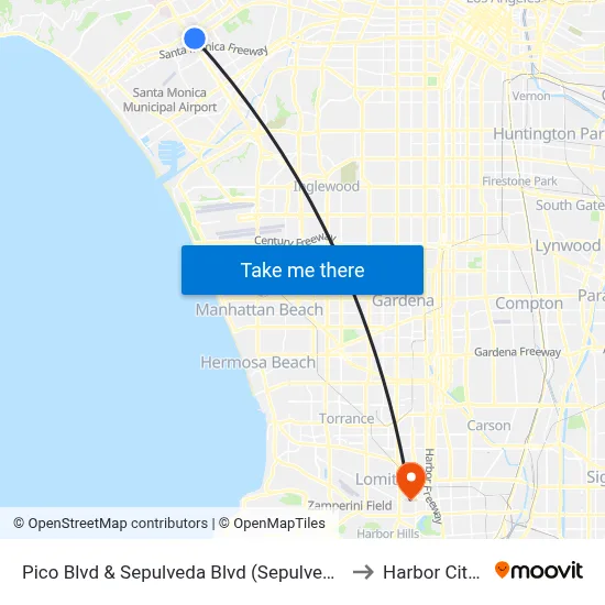 Pico Blvd & Sepulveda Blvd (Sepulveda Station) to Harbor City, CA map