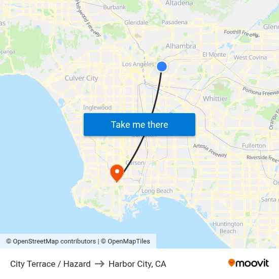 City Terrace / Hazard to Harbor City, CA map