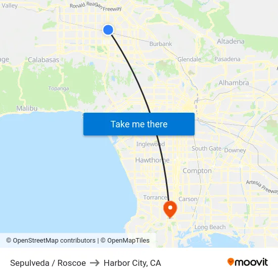 Sepulveda / Roscoe to Harbor City, CA map