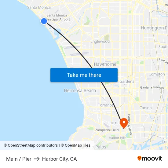 Main / Pier to Harbor City, CA map