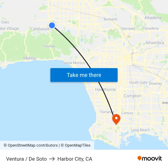 Ventura / De Soto to Harbor City, CA map