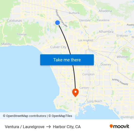 Ventura / Laurelgrove to Harbor City, CA map