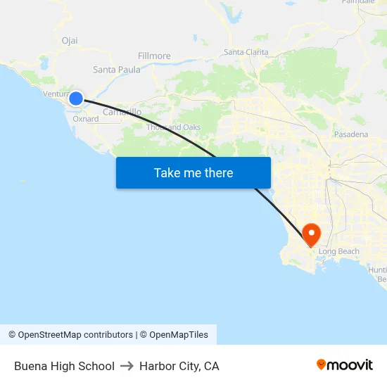 Buena High School to Harbor City, CA map