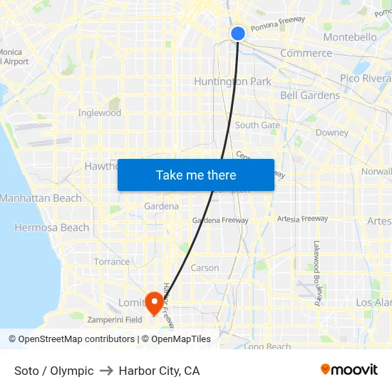 Soto / Olympic to Harbor City, CA map