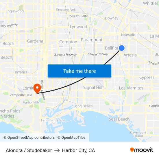 Alondra / Studebaker to Harbor City, CA map